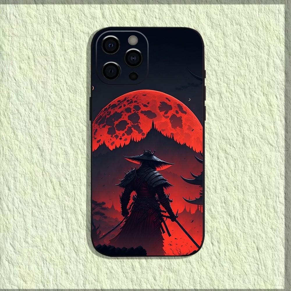 Japanese Bushido Samurai Phone Case For iPhone 16,15,14,13,12,11,Pro,X,XS,Max,XR,Plus,Mini Soft Black Cover