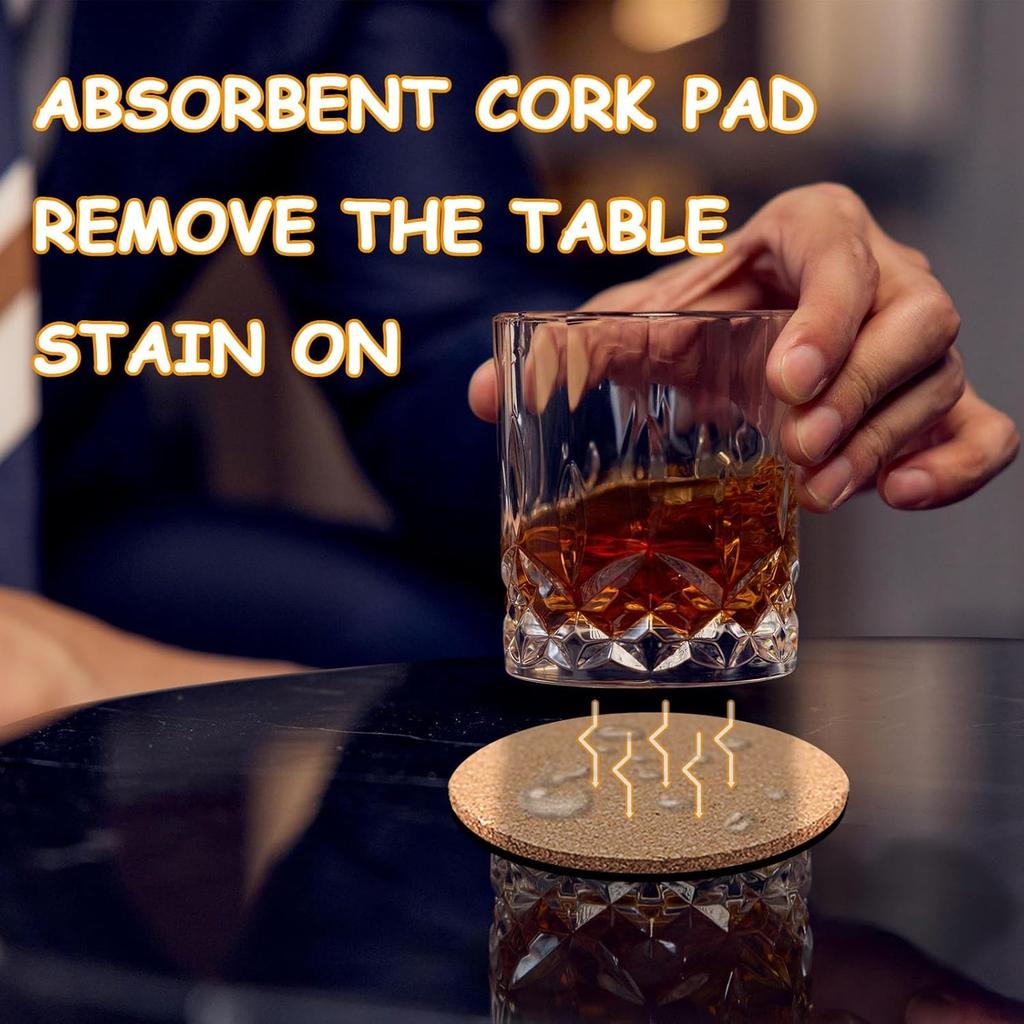 Cork Coaster Non-Slip Heat-Resistant Absorbent Reusable Home Table Decor Blank Coaster Brown 200PCS