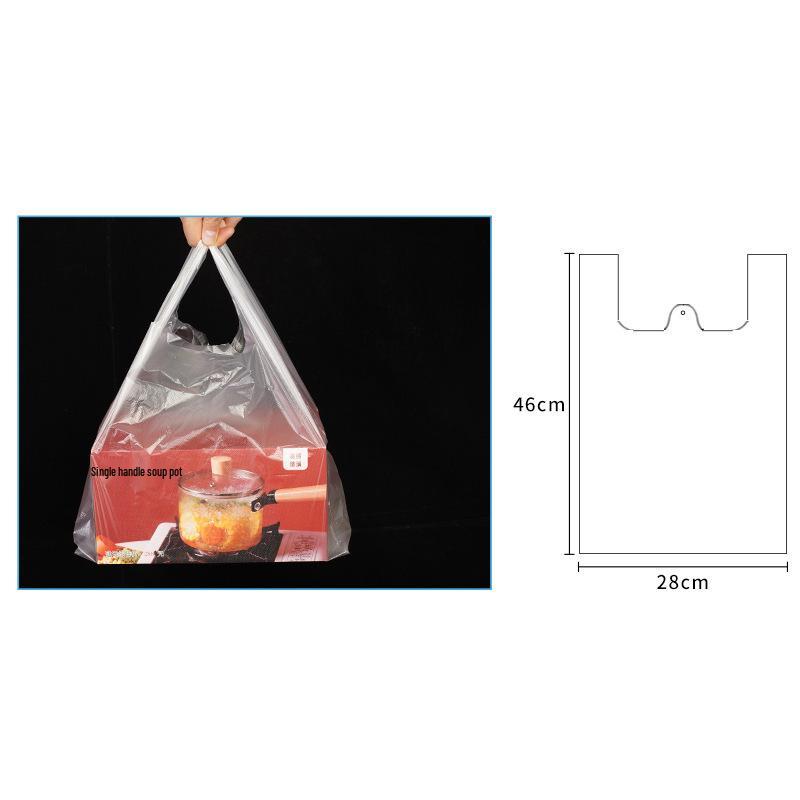 Large White Transparent Plastic Tote Bags (40x60) – Thickened Vest-Style for Food