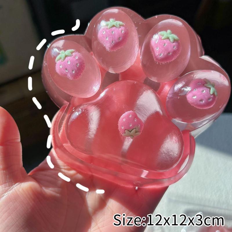 Simulation Strawberry Cake Squishy Sensory Fidget Toy Slow Rising Cream Souffle Ball Stress Relief Squeeze Decompression Toy
