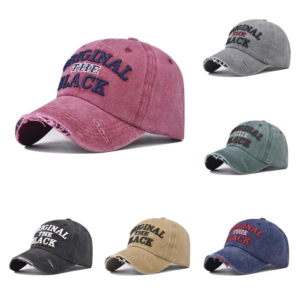 The Wash Black Vintage Style Baseball Hat With Breathable For Outdoor Activities