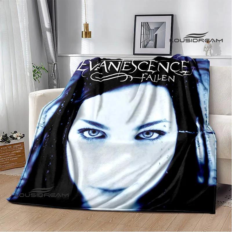 EvaneScence Band Retro Printed Fashion Warm Blanket Flannel Blanket Bed Linings Home Travel Birthday Gift