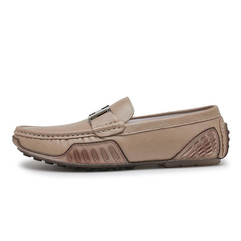 Live Broadcast Explosion Leather Doudou Shoes Spring and Summer Breathable Trend Casual Leather Shoes British One-pedal Driving Large Size Men's Shoes