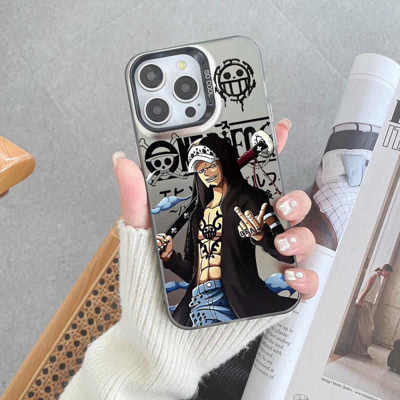 Animation ONE PIECE 5th gear Luffy Trafalgaro iPhone15 mobile phone case Apple 17 color silver anti-drop case