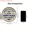 Panneau de Bienvenue en Bois Happy Place - Ornements de Figurines Uniques - Idéal pour Porte d'Entrée, Cour, Porche, Décoration de Pièce