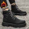 Winter Herrenschuhe Gepolsterte und Verdickte Herrenstiefel Britische Wärme Rhabarberstiefel Arbeit High-Top Baumwollschuhe Bequeme Minimalistische Vielseitige Schuhe
