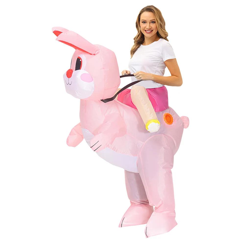 Kids Bunny Inflatable Costume Adult Rabbit Anime Mascot Performance Clothes Halloween Party Carnival Easter Cosplay Costumes
