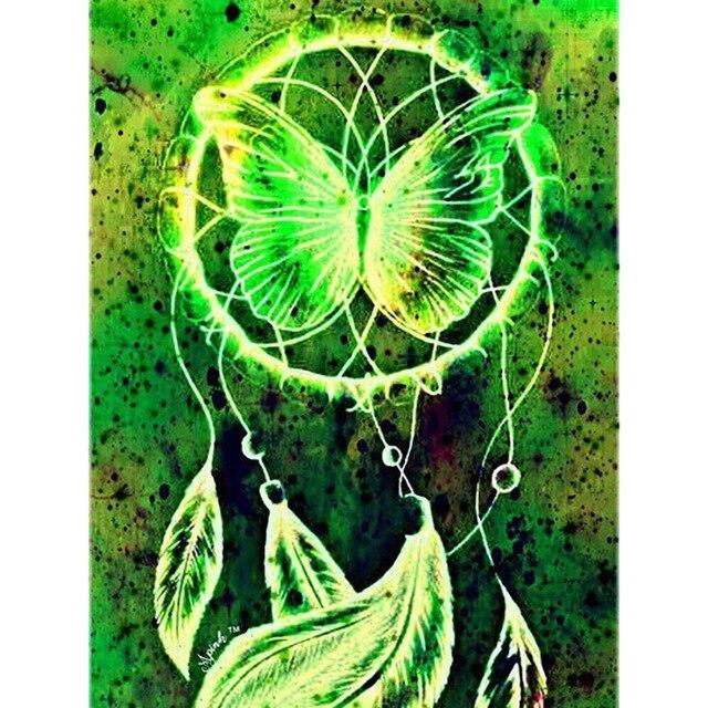 5D-Diamantgemälde zum Selbermachen, Traumfänger, Buchstabe, bunt, Kreuzstich, volle Runde, quadratisch, Diamant-Stickerei, Strasssteine, Heimdekoration