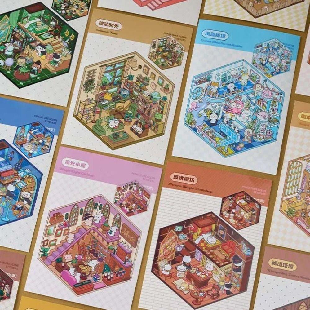 Dream Town 4.0 Series Scene Sticker Book Landscape Stickers Cottages Quiet Book  Scrapbooking