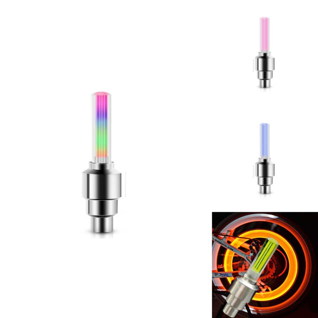 Bicycle Valve Cap Lights With Led Illumination For Cycling Accessories And Safety