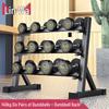 Linwa 140kg Rubber-Coated Dumbbell Set with Rack