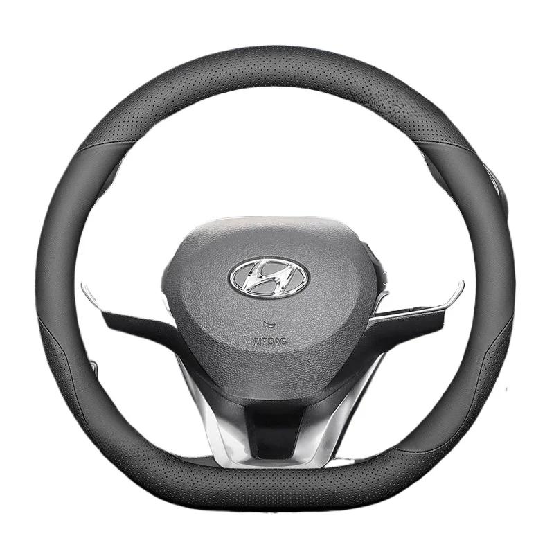 Leder Auto Lenkradbezug für Hyundai I30 Tucson Ioniq N Grand I10 Elantra I30n I20 Ix35 Palisade Ix20 Kona Santa fe