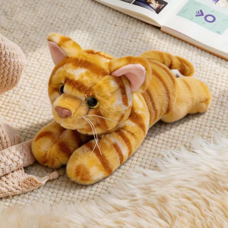 Newest Simulation Healing Lying Cat Doll Kawaii Stuffed Plush Toy Doll Cartoon Anime Cute Friends Birthday Holiday Gifts