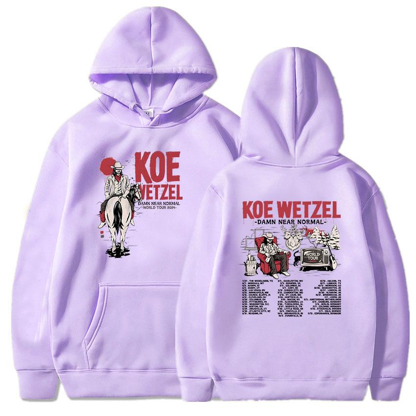 Graphic Clothes Damn Near Normal Tour Koe Wetzel Hoodies Sudaderas Women/Men Winter Hooded Pullovers Casual Fleece Sweatshirts