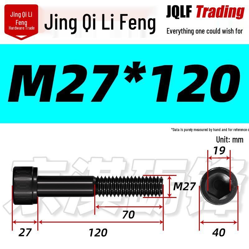 M20-M27 High Strength Blackened Hex Socket Head Cap Screw with Knurled Cylindrical Half Thread
