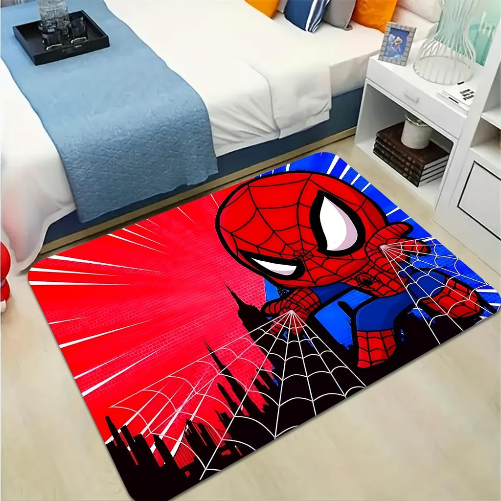 1 Marvel Doormat | Spider-Man Heroes League Edition - Cartoon Pattern Living Room Rug | Flannel Material Bath Mat, Machine Was