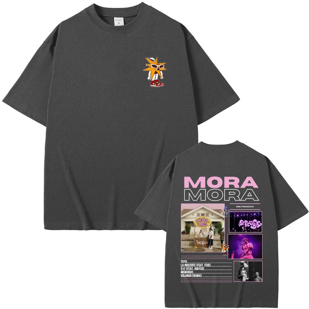 Rapper MORA MICRODOSIS Album Tour 2025 Tshirt Men Women Hip Hop Fashion Vintage Short Sleeve Tshirt Casual Oversized Streetwear