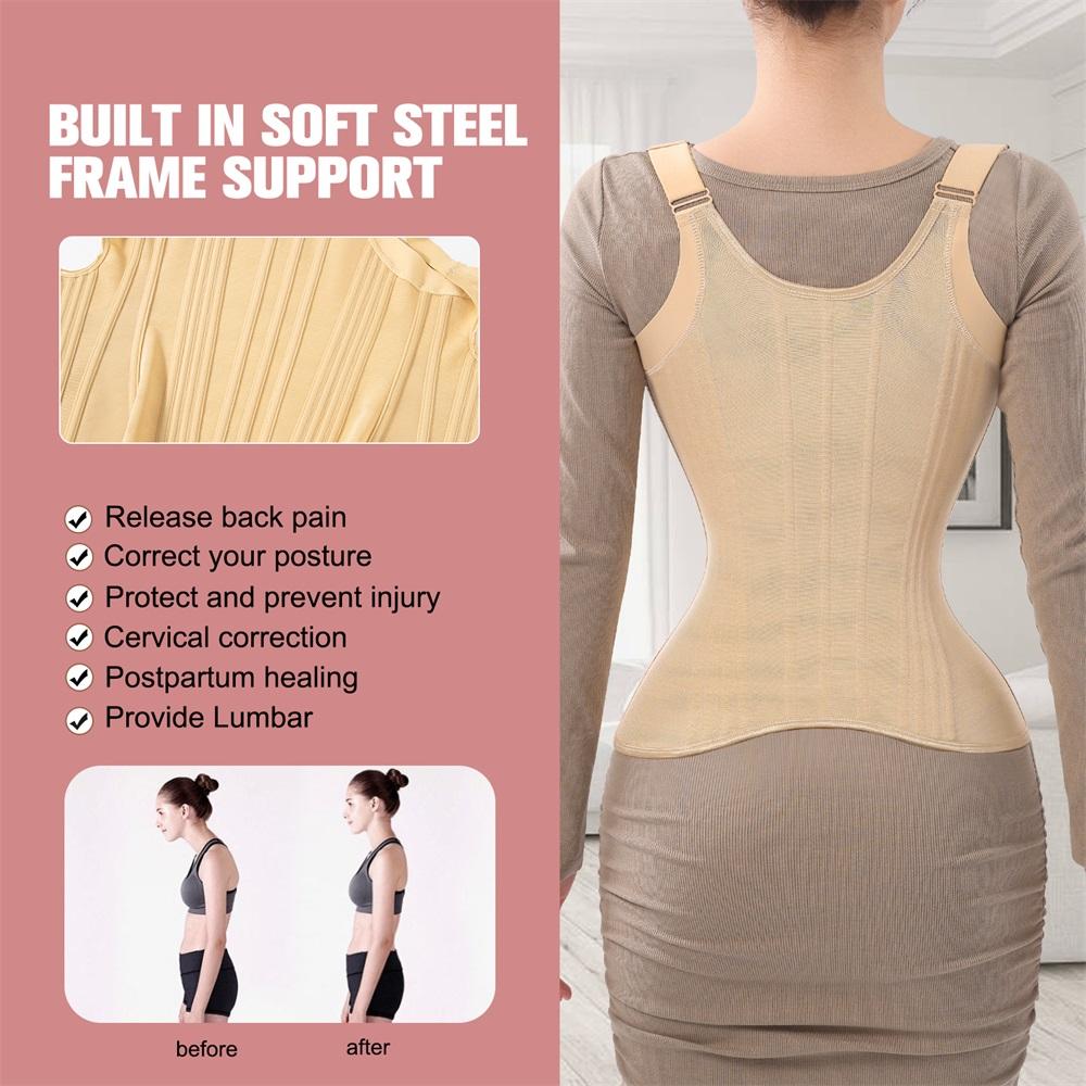 Everyday Colombian Waist Trainer Corset Double Compression Body Shaper Steel Bones for Tummy Control Slimming Flat Breathable