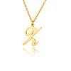 Women Stainless Steel 18K Gold Plated Letter Name Pendant Collarbone Chain