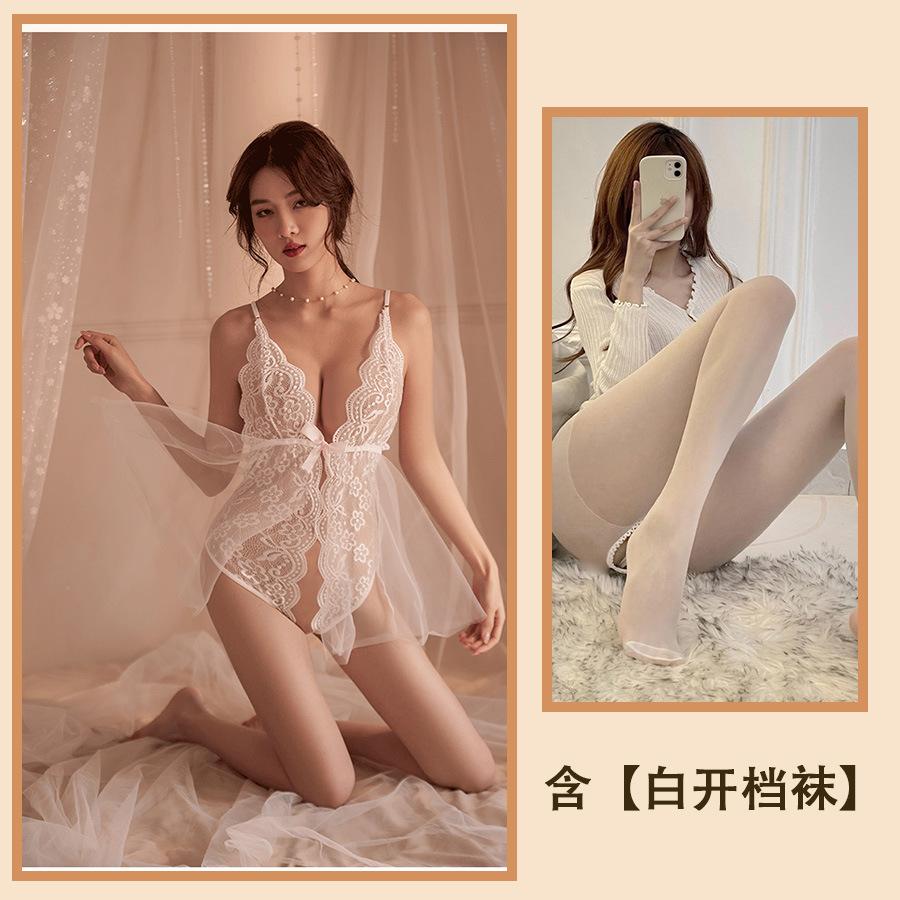 Sex clothes hollow temptation pajamas passion hot lace nightgown perspective sexy tulle straps one-piece