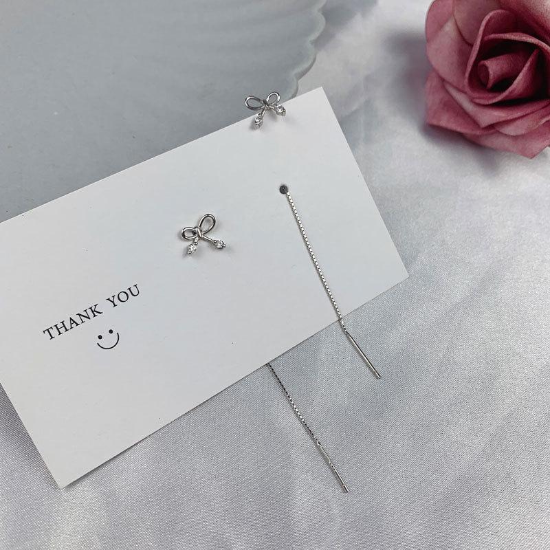Slim Earrings Super Fairy Korean Style Long Personality Trendy Bow Earlines