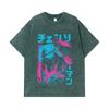 275 GSM Washed T-shirts 100% Cotton Chainsaw Man V9 Denji Print Unisex Heavy Cotton T Shirt