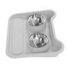 Cat Water Food Bowl 15 Degree Tilt Prevent Spill Stainless Steel Double Pet Bowl Set
