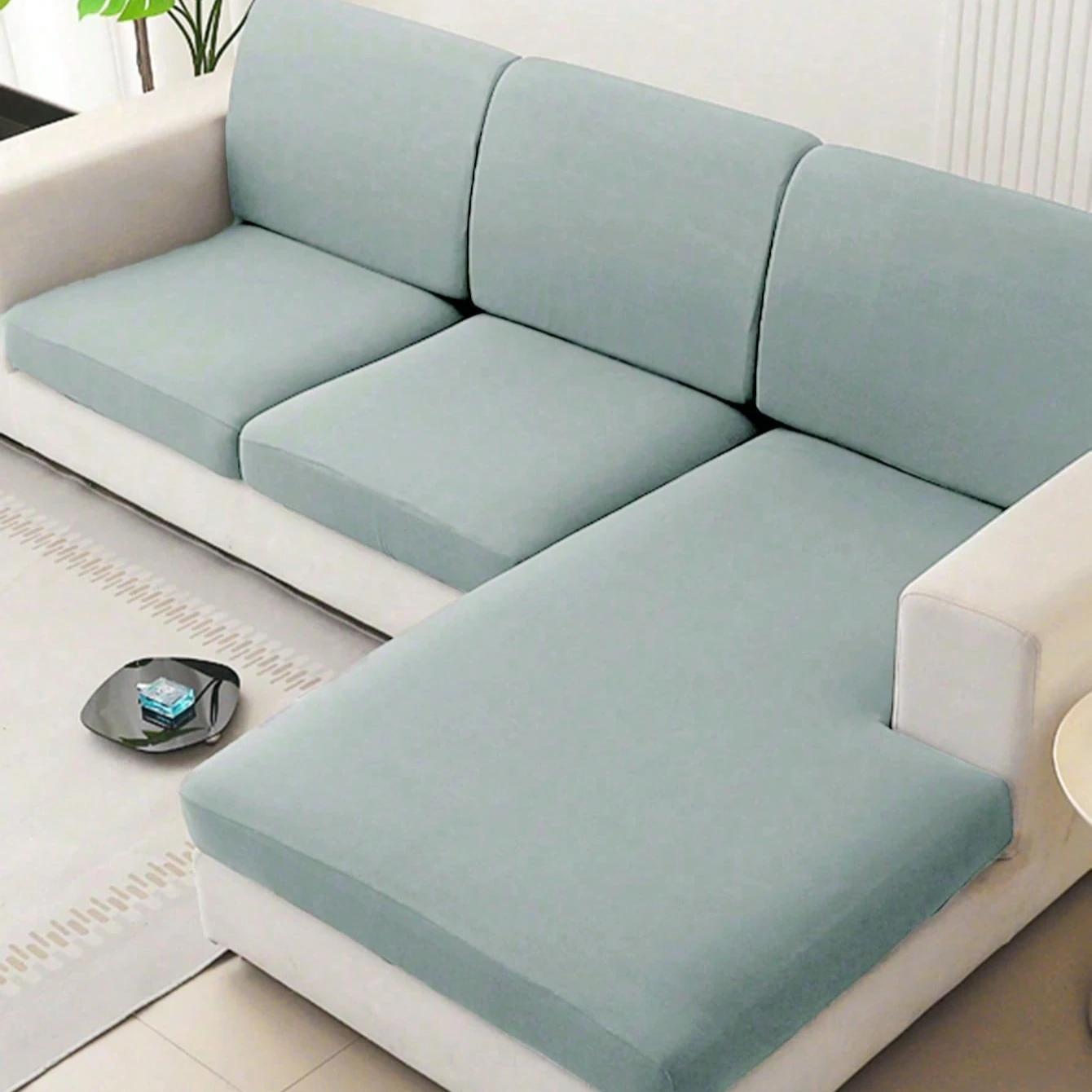 

1 шт. Однотонный эластичный чехол для дивана из молочного шелка, универсальный чехол для дивана на четыре сезона M светло-серый