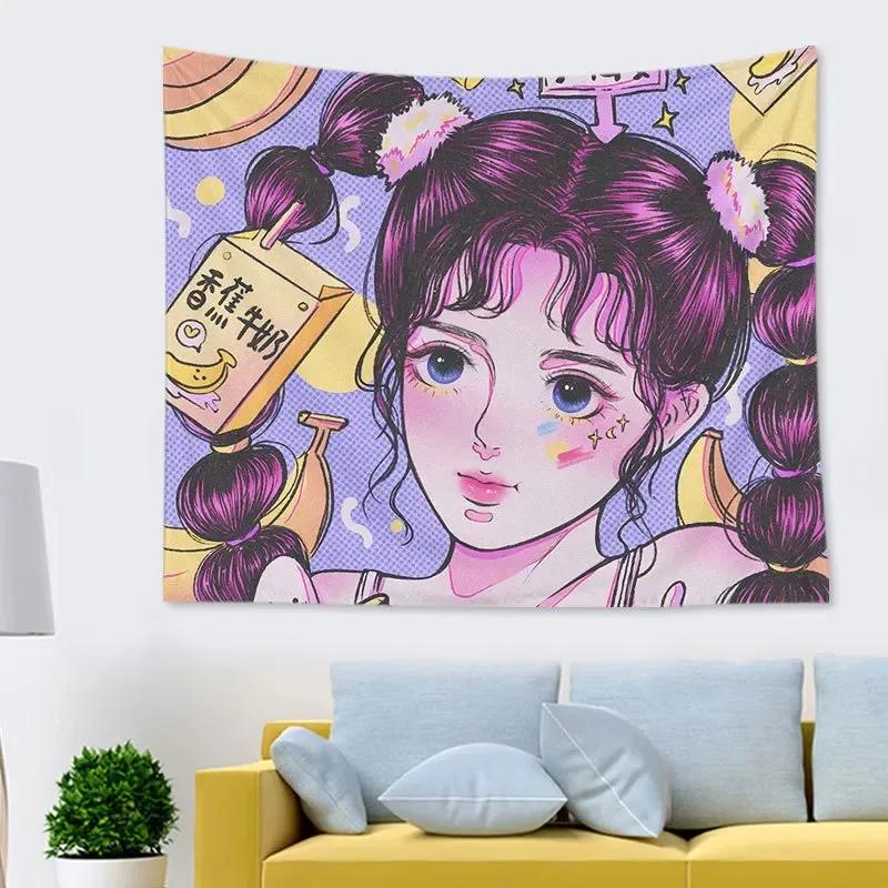 Cute and Energetic Beauty Hanging Cloth Home Wall Decoration Tapestry Office Living Room Tapestry