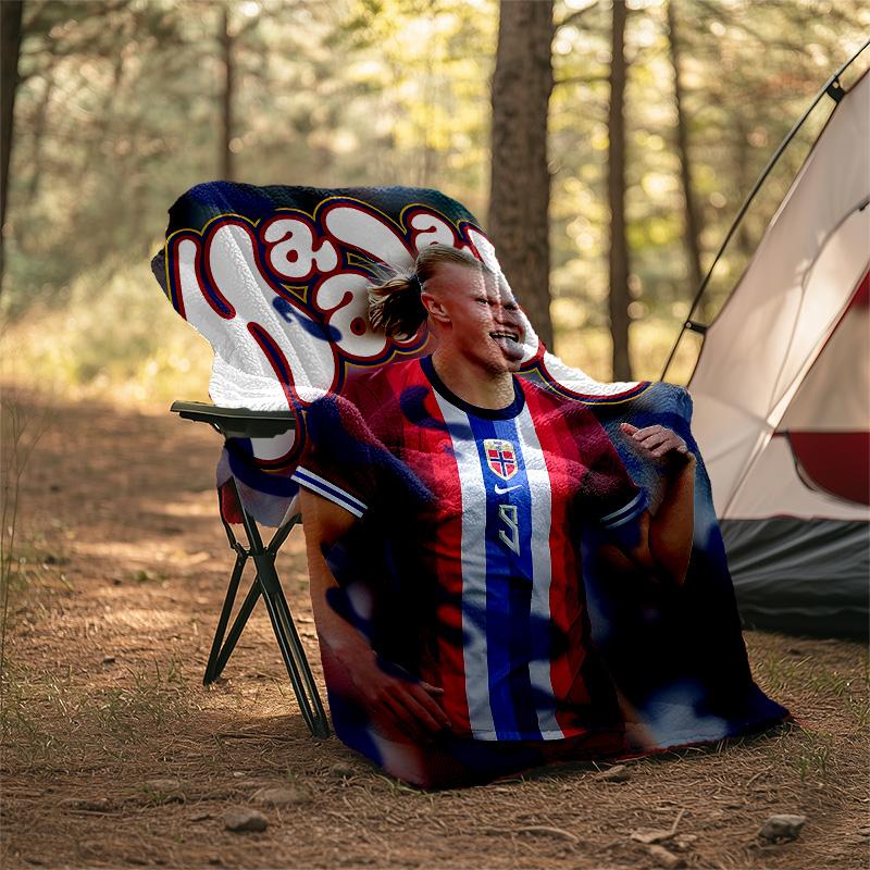 1pc Haaland11 Theme Blanket - Digital Print, Polyester, Cozy for All Seasons, Perfect for Outdoor, and Travel