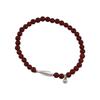 PANJBJ 925 Sterling Silver Red Agate Bead Bracelet for Women Fish Shape Retro Bead Design Versatile Jewelry Gifts Dropshipping