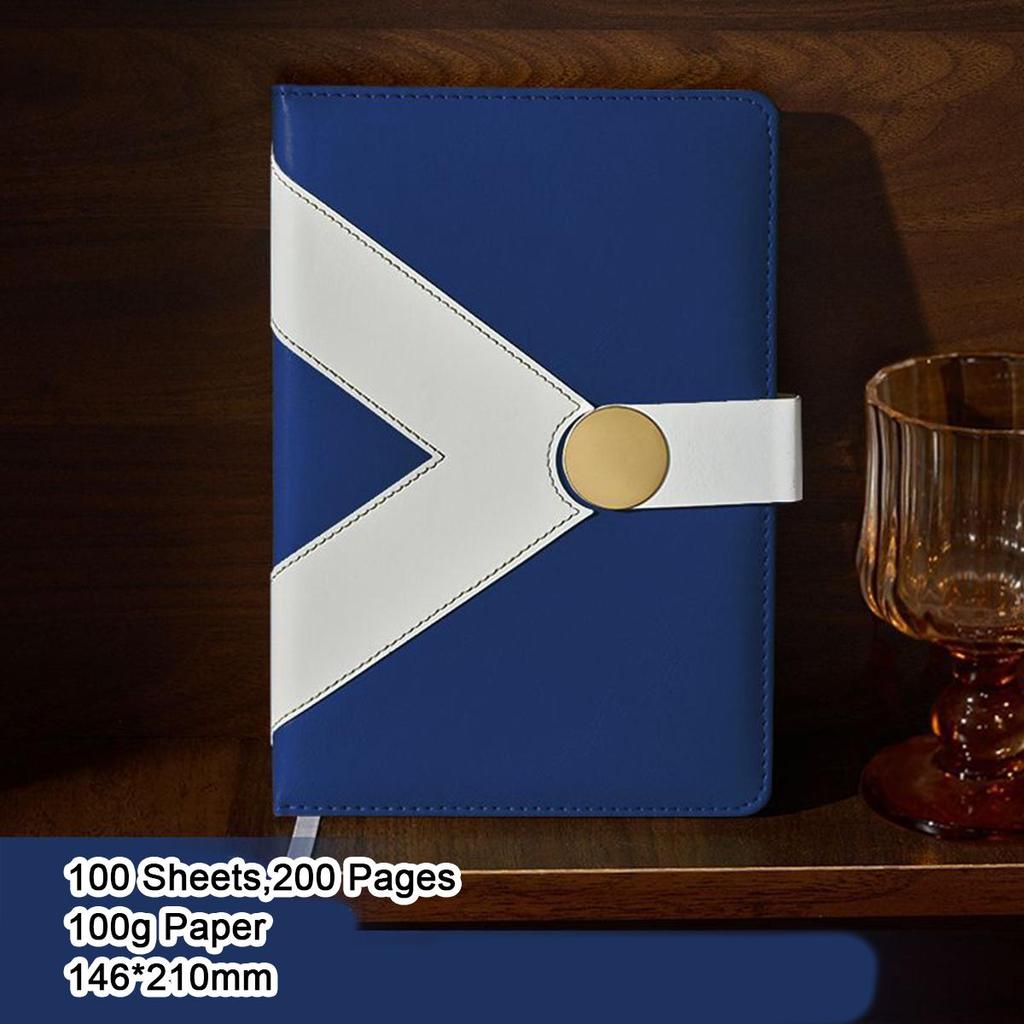 A5 verdicktes Business-Leder-Notizbuch, Studenten-Studienheft, Arbeitsbesprechungsprotokollbuch, Tagebuch mit Schnalle, 100 Blatt 200 Seiten