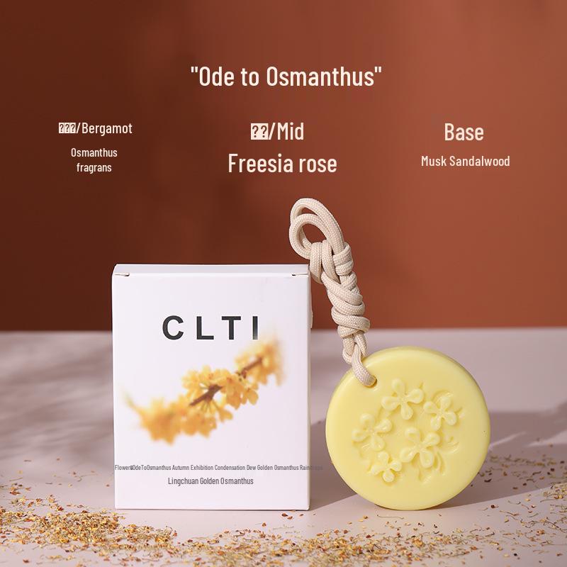 Osmanthus Scented Wax Tablets: Embossed Aroma Ornaments with Long-Lasting Fragrance for Wardrobe or Souvenir Decor.