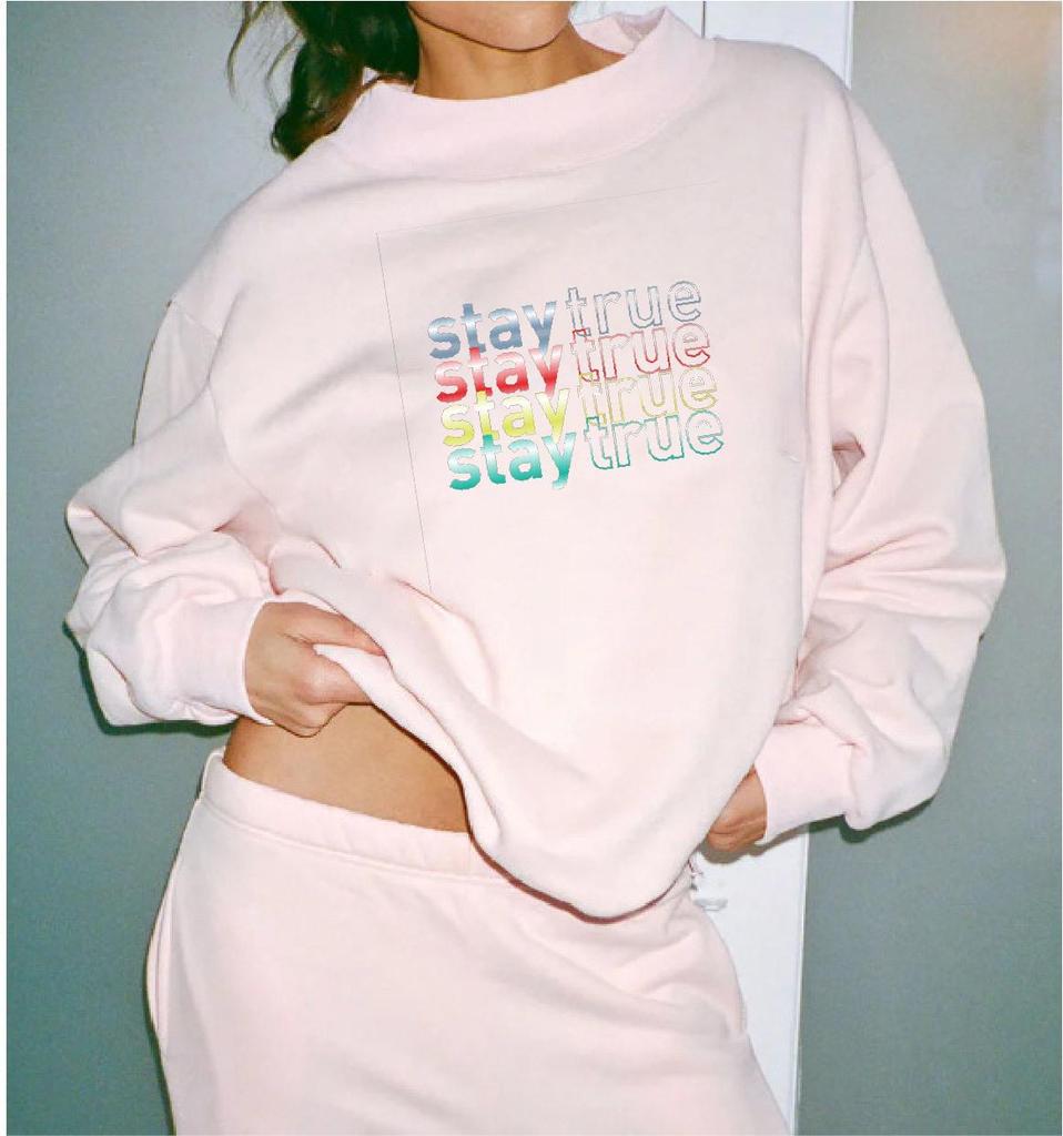 European Style Trendy Casual Women's Sweatshirt with High Collar
