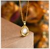Ovaler Perlenhalskette für Damen, Verstellbare Kette Geometrischer Schmuck Blei Frei Hypoallergen