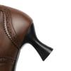 Q/Pojedyncze buty damskie na wysokim obcasie, w stylu retro, w stylu brytyjskim, w jednolitym kolorze, duże, sznurowane, niskie buty