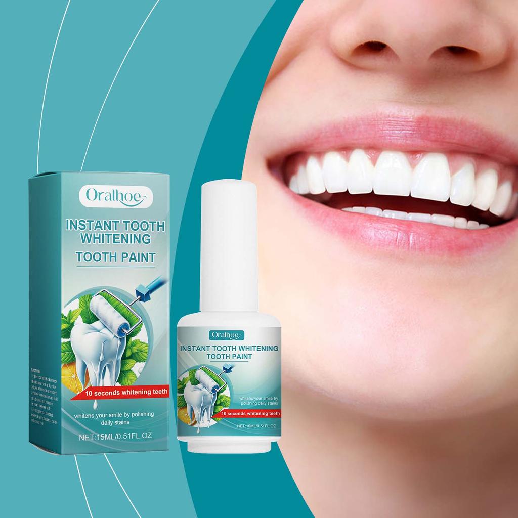 Oralhoe Teeth Stain Remover 15ml Cleans Stains and Plaque, Protects Teeth, and Whitens Teeth.