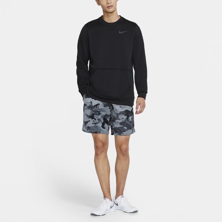 Nike Therma Tréninková Fleecová Mikina Přes Hlavu s Dlouhým Rukávem Pánské Topy Černá CU7272-010