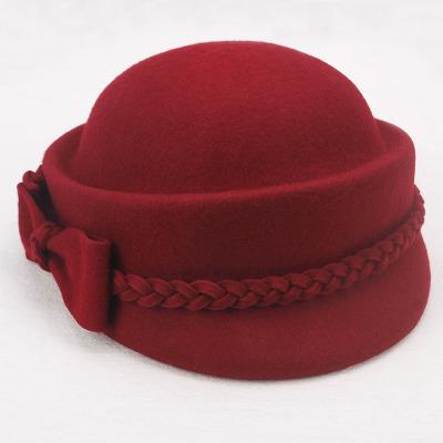Meier Hut, Damen Herbst- und Winter-Koreanischer Wollfilzhut, eleganter und modischer schwarzer Baskenmütze, Britischer Styling Hut