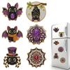 Halloween DIY Pearl Diamond Acrylic Fridge Magnets 6Pcs Painting Kit Ghost Pumpkin Witch Decor