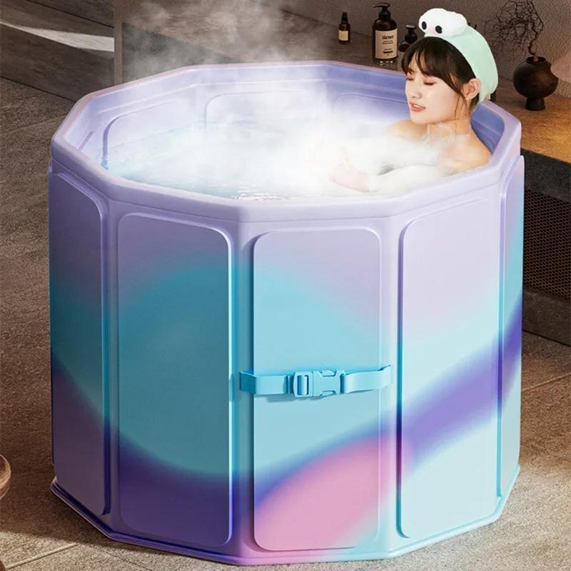 Foldable Portable Shower Bucket Without Installation, PVC Raised Shower Bucket for Adults and Children's Household Use