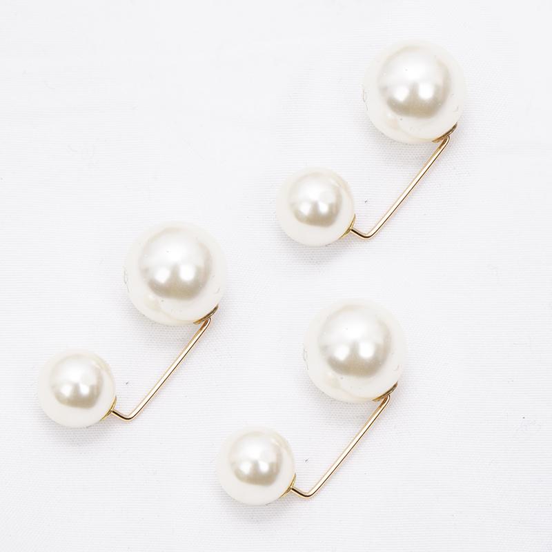 Set da 3 pezzi Nuovi Spille Stringivita da Donna Spille Doppie Perlate Spille da Revers in Metallo Accessori per Maglioni Camicie Cardigan