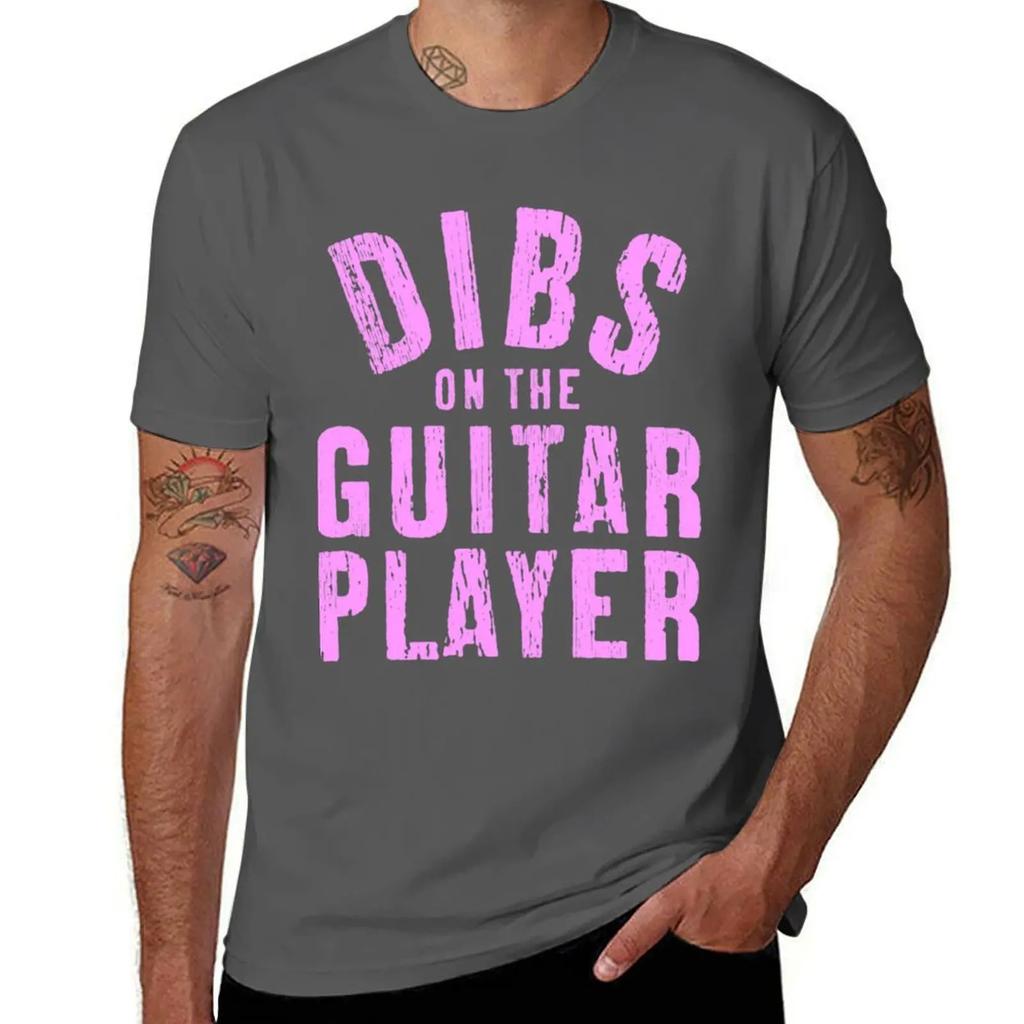 DIBS ON THE GUITAR PLAYER Fitted Scoop T-Shirt Quick Drying Funny Costumes T-shirts Oversize Graphic T Shirt Vintage T-shirt Men