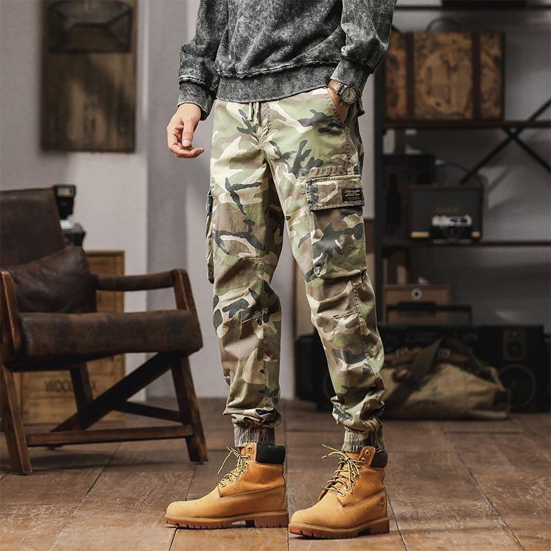 Outdoor Camouflage Casual Multi-bag Overalls Loose Functional Tactical Pants Spring and Autumn Tide Brand Pure Cotton Leggings Men's Trousers