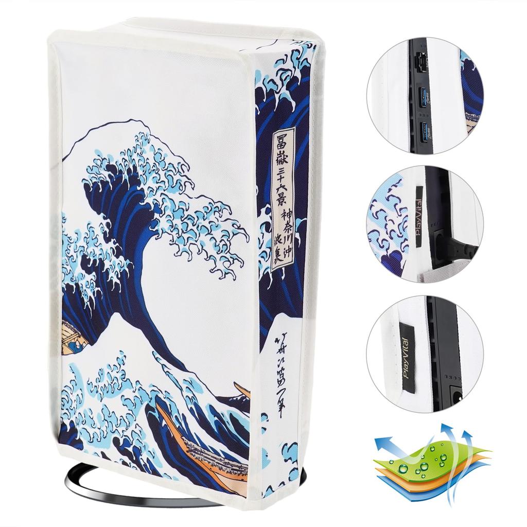 Dust Cover Pattern Design for PlayVital Ps5 Slim Digital Nylon Dust Cover for New Version Ps5 Slim Digital Version Console (vertical) Version,