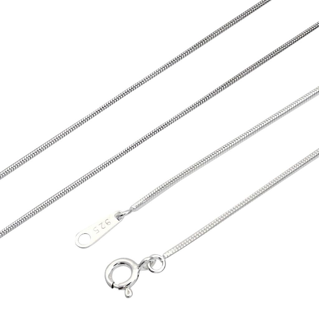 Sears Snake Chain Silver 55cm Necklace, 925, 1.1mm Wide,