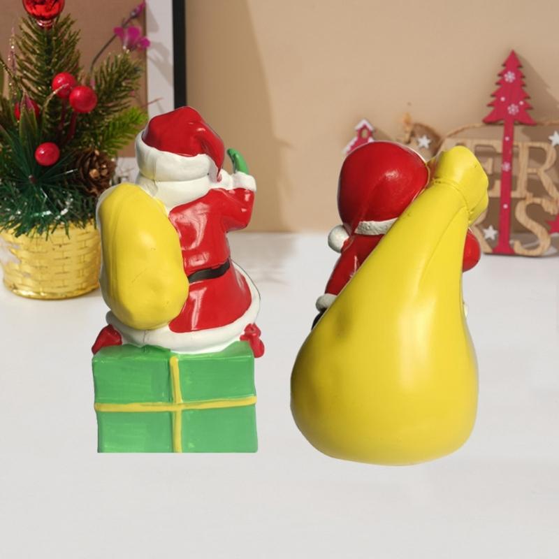 Christmas Figurine Figure Decors Resin Santa Clauses Statue Christmas Decorative Figurine Table Centerpieces for Holiday