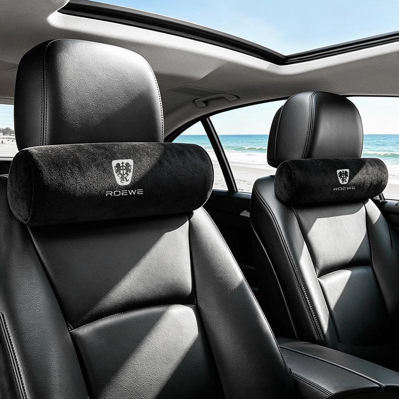 ROEWE Suede Neck Pillow: Soft, Elastic, and Comfortable Car Headrest for Ultimate Driving Comfort.