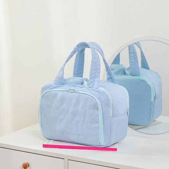 Travel Cosmetic Bag Large Capacity Quilted Makeup Bag Portable Cosmetic Toiletry Organizer with Dry Wet Separation