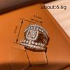 Exquisite French Court Style Ring For Women, Inlaid With Zircon Shiny Ring, High-End Design Banquet Single Ring